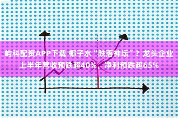 屿科配资APP下载 椰子水“跌落神坛”？龙头企业上半年营收预跌超40%，净利预跌超65%
